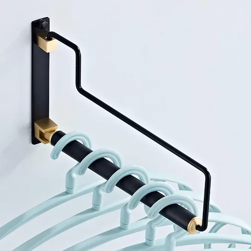 Miniatura 8 de NEWRAIN Estante de secado de ropa, estantes para secar ropa, colgador de ropa con brazo oscilante montado en la pared para lavandería, garaje, uso