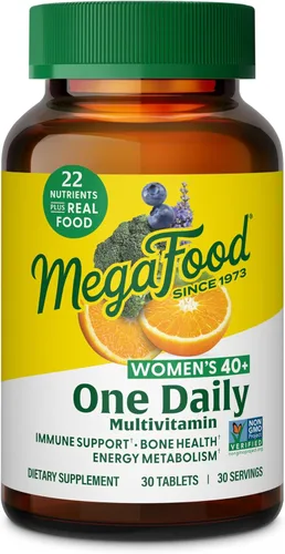 MegaFood Multivitamínico para mujeres 40+ One Daily - Multivitamínico para mujer con B12 metilado, folato de metilo, vitamina D3, C y zinc,