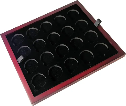 Miniatura 12 de Caja de exhibición de monedas de dos bandejas para cápsulas, certificadas, estilo losa o monedas de desafío, sin bandejas