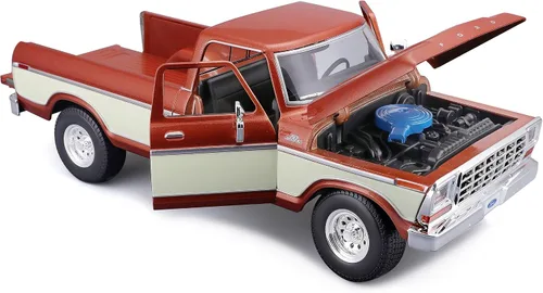 Miniatura 4 de Maisto - Modelo a escala 1:18 compatible con la réplica en miniatura Ford F150 Pick-up clásica vintage coleccionable de 1979 (Crema)