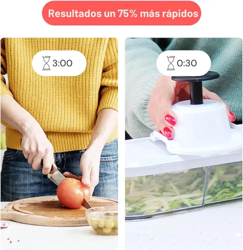 Miniatura 3 de Fullstar - Picadora de verduras, mandolina, rallador de queso, picadora de alimentos con recipiente, utensilios de cocina, artículos esenciales