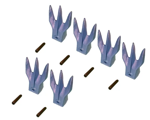 Miniatura 8 de Mini excavadora cubo Trident Rock Tooth, 238-3207 TR3 w/Pin, compatible con CAT VRS-50 (1)