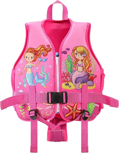 Chaleco de natación para niños, chaleco de natación para niños pequeños, flotadores de 20 a 60 libras con correa de seguridad ajustable, S-XL para