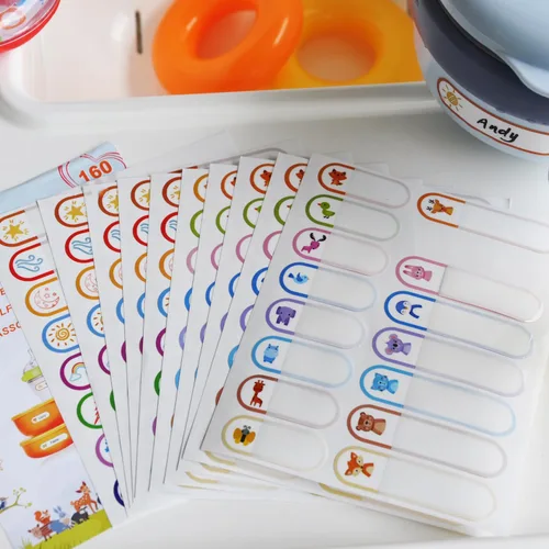 Miniatura 7 de 160 etiquetas para biberones para guardería, etiquetas impermeables para nombres de niños, autolaminables, autolaminables, para guardería, varios
