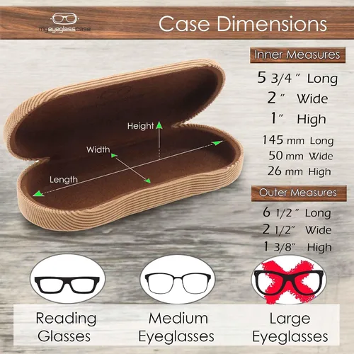 Miniatura 4 de MyEyeglassCase Estuche rígido para gafas, tamaño mediano, con borde de fácil apertura y paño de limpieza