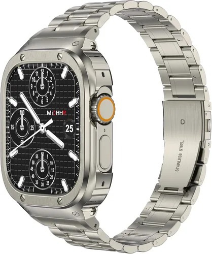 Miniatura 16 de MioHHR - Correa de acero inoxidable para reloj con estuche compatible con Apple Watch Series 6 5 4 SE3/2/1 (44 mm) Series 3/2/1 (42 mm), correa