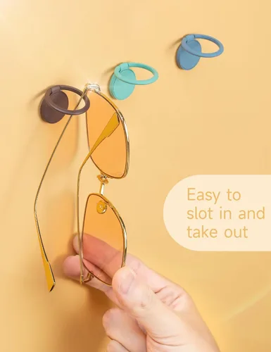 Miniatura 2 de Paquete de 6 organizadores de lentes de sol, soporte para gafas de sol montado en la pared, exhibición de anteojos colgantes, almacenamiento