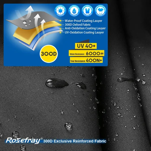 Miniatura 3 de Funda para kayak de 9.3 a 10.5 pies, cubiertas de kayak marino de alto rendimiento 300D, impermeable, resistente a los rayos UV, resistente a