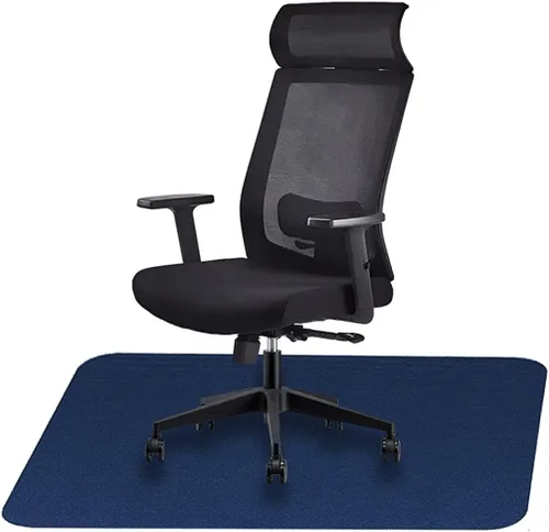Icegrey Tapete para silla de oficina, rectangular, lavable, antideslizante, protector de suelo para suelos de madera y azulejos, color azul oscuro,