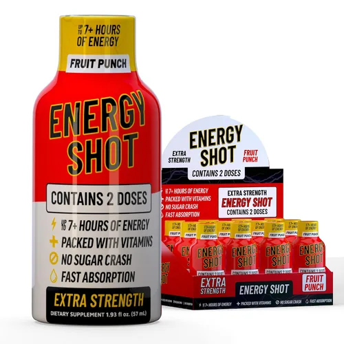 Miniatura 31 de Blue Raspberry Extra Strength Energy Shot 12 unidades – 260 mg de cafeína natural B12 B6 – Apoyo de energía y enfoque – 2 porciones sin azúcar Té