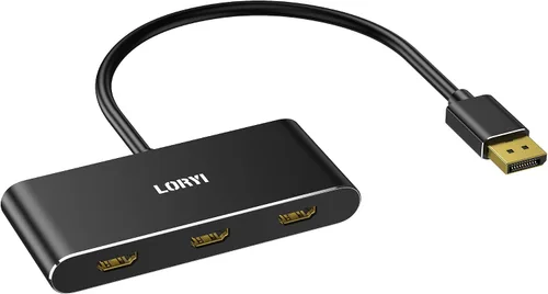3 puertos DisplayPort 1.4 a 3 HDMI Splitter Triple 4K 60Hz Monitores Single 8K, Dual 4K 120Hz DP a 3X HDMI Multi Monitor MST Hub 1.5 pies (17.7 in)