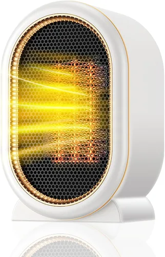 Calentadores de Espacio para Uso en Interiores, Calentador Portátil de 1200W 2Velocidades, Calentador Eléctrico Pequeño Rápido y Silencioso para