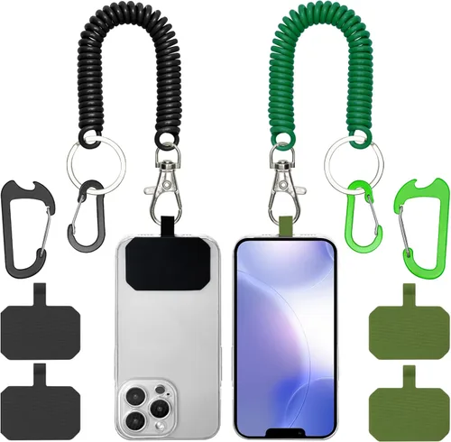 HOTEMIA Cordón de seguridad antirrobo para teléfono con mosquetón, correa anticaída para esquí al aire libre, senderismo, ciclismo, pesca, escalada,