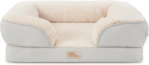 Miniatura 2 de Town & Country Everyday CuddleTown Cómoda Cama Sofá para Mascotas con Refuerzo Sólido, Espuma Tipo Caja de Huevos de Apoyo y Calmante, Base Gris