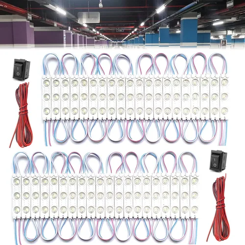 KEVWR Luz interior de furgoneta de 12 V, 120 LED, lámpara de techo con interruptor de arnés para automóvil, camioneta, camión, automóvil, caravana,