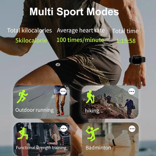 Miniatura 6 de Reloj inteligente con auriculares, para hacer/responder llamadas Bluetooth, monitor de actividad física, monitor de presión arterial y frecuencia