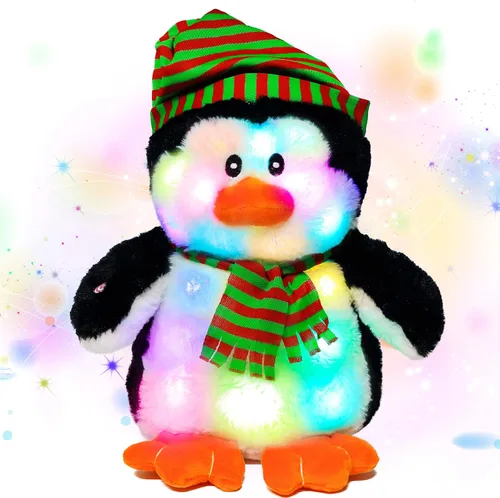 Miniatura 9 de Peluche LED de dinosaurio azul iluminado, para cumpleaños, Navidad, juguetes de peluche T-Rex, regalos para niños pequeños, 12.5 pulgadas