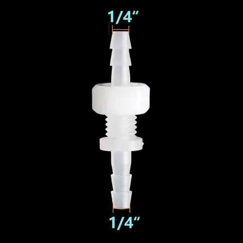 Miniatura 2 de Feelers 1/4 de pulgada para manguera a granel, montaje de mamparo hexagonal, adaptador de plástico, empalmador de unión con junta