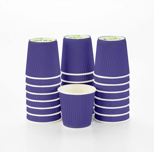 Miniatura 28 de Vasos de café de papel aislado de pared corrugada, 12 onzas, 12 onza, Negro