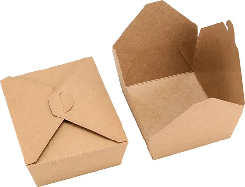 Miniatura 5 de JEUIHAU Paquete de 50 cajas de 45 onzas de papel kraft marrón para llevar, recipientes chinos para llevar, resistentes a fugas y grasa