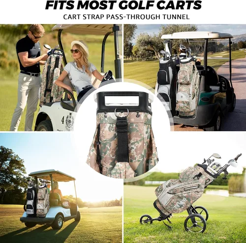 Miniatura 6 de TIVOR 2026 Golf Cart Bag with 15-Way Full-Length Divider Top, 12 Pockets, Premium Silent Golf Cart Bag with Rain Hood for Men，Fits Jumbo Grips