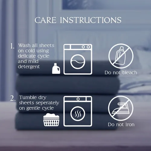 Miniatura 4 de Northwest Ashford Home Essentials Bedding - Juego de sábanas de 4 piezas, tamaño Full, Azul Estate