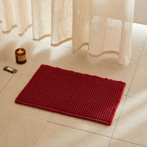 Miniatura 130 de TYUU Tapete de baño estilo gofre, tapete de baño bohemio, antideslizante, lavable, súper absorbente, de secado rápido, bonito tapete de baño