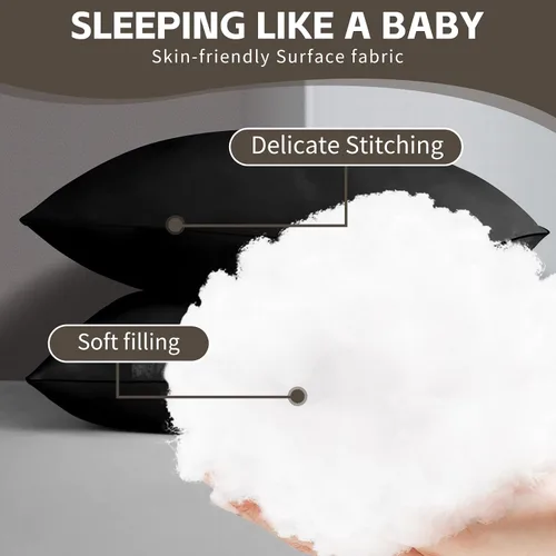 Miniatura 4 de HIMOON Almohadas de cama para dormir paquete de 4, juego de almohadas refrescantes de tamaño estándar de 4, funda de microfibra de alta gama