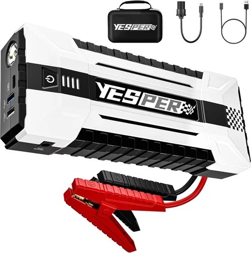 YESPER 4120A Arrancador de Batería Portátil, Arrancador de Batería de Coche de 12V (Todo Gas, hasta 10.0L de Motor Diesel), Paquete de Impulso de
