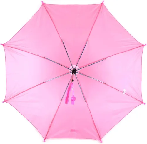 Miniatura 2 de BG Sombrilla ligera de color rosa sólido para niños con silbato novedoso