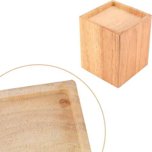 Miniatura 5 de Paquete de 4 elevadores de madera de 4 pulgadas, elevadores de cama de madera resistente, elevadores cuadrados de madera maciza para sofá, mesa