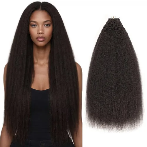 Miniatura 9 de Extensiones de cabello humano con micro anillo, lacio, rizado, color negro natural, largo microenlaces, extensiones de cabello humano para personas
