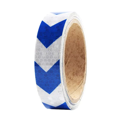 Cinta de Seguridad Reflectante Arrow Azul Blanco 1 Pulgada x 15 Pies Autoadhesiva de Conspicuidad Advertencia para Remolques Camiones Automóviles