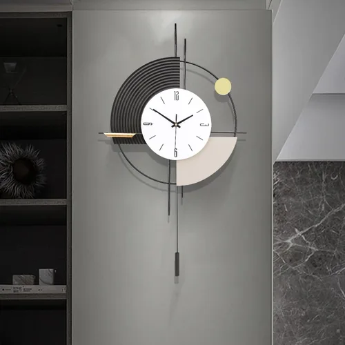 Reloj de pared con péndulo, silencioso, de calidad de cuarzo, operado con batería, reloj de pared grande para decoración de sala de estar, cocina,