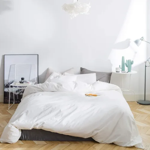 Miniatura 9 de SUSYBAO - Cobertor tipo duvet de 3 piezas, 100% de algodón natural, tamaño Queen, 1 cobertor con 2 fundas para almohada, calidad de lujo, ultra