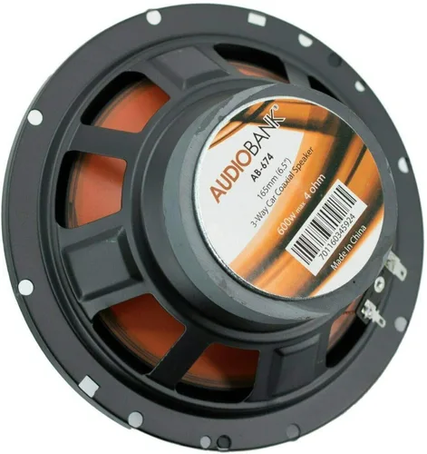Miniatura 4 de Audiobank 2 altavoces coaxiales estéreo AB674 de 6.5 pulgadas, 600 vatios, manejo de potencia máxima, 3 vías, serie G, audio para automóvil