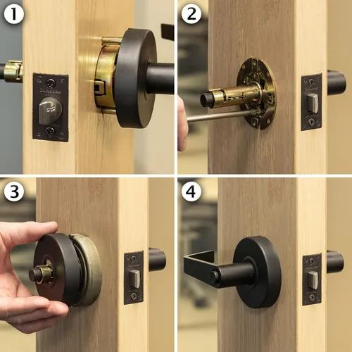 Miniatura 4 de Master Lock SLCHPV10B - Manija de puerta de privacidad comercial de grado 2, acabado de bronce aceitado