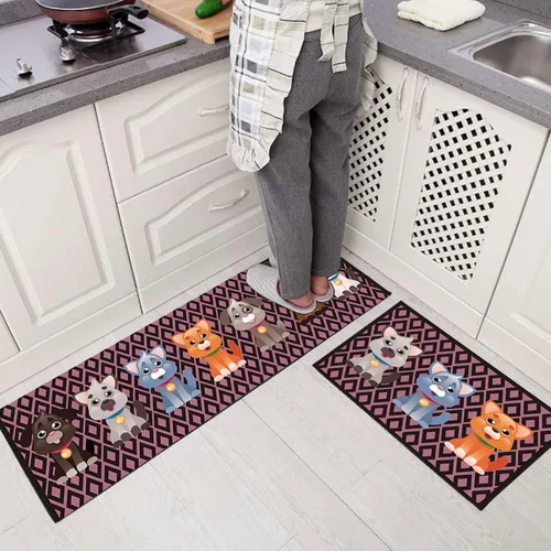Miniatura 5 de Juego de 1 tapete de cocina antifatiga, antideslizante, acolchado, cómodo, impermeable, 16 x 47 pulgadas