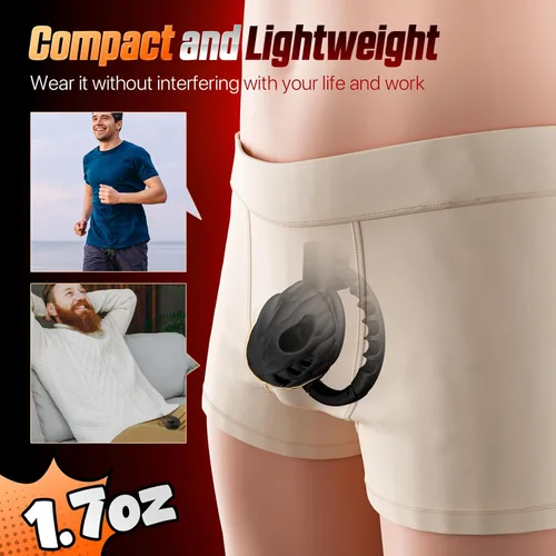 Miniatura 4 de Dokehu Jaula de castidad masculina, dispositivo de castidad grande y ligero con 8 tamaños ajustables y bloqueo invisible, engranaje de bondage