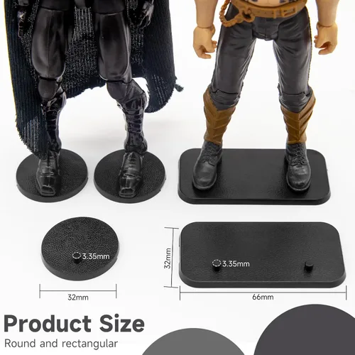 Miniatura 3 de EBCO - 50 bases de plástico negro mixto de 1.260 in para la mayoría de figuras de acción de 6 pulgadas como Marvel Legends /DC/Gi Joe/Motu Toy 50