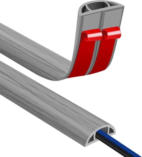Miniatura 28 de JAHOMFAI Cubierta para cables de piso 1m de largo, cubiertas para cables en el suelo para proteger los cables y prevenir riesgos de caídas, fácil