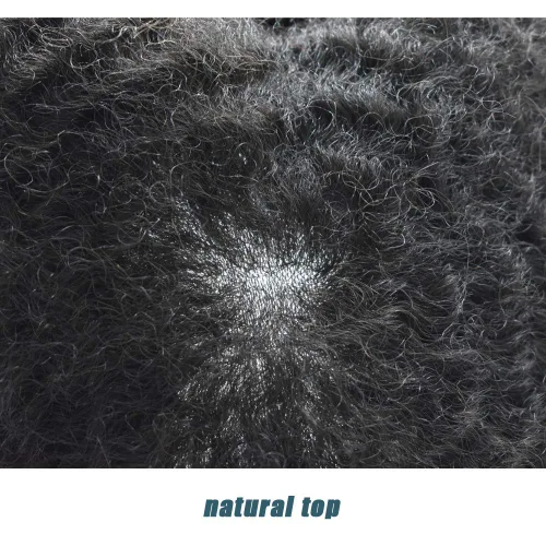 Miniatura 5 de Unidad de cabello de tejido afro para hombres negros, sistema de reemplazo de cabello humano brasileño para hombres africanos estadounidenses encaje