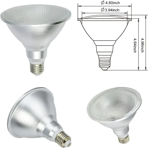 Miniatura 4 de Paquete de 2 focos RGB PAR38 para exteriores con control remoto, 30 W = 90 W, bombillas LED impermeables que cambian de color, blanco cálido de 3000