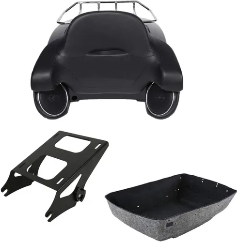 Miniatura 23 de TCMT Caja de maletero para motocicleta King con respaldo y portaequipajes, conjunto de luz trasera, para Harley Davidson 2014-2025 Touring CVO Road