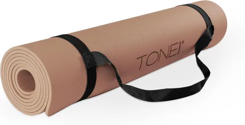 Miniatura 2 de TONE Fitness Esterilla de yoga antideslizante de 1/4 pulgadas de grosor para ejercicios y pilates para entrenamientos en casa con correa de Moca