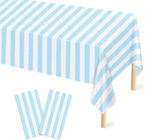 Miniatura 9 de Mulbozy Mantel de plástico color crema, desechables, paquete de 4, 54 x 108 pulgadas, manteles rectangulares de plástico beige para decoración
