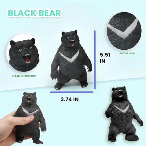Miniatura 2 de ZTATU Pelotas antiestrés de oso negro para adultos (1 unidad) juguetes esponjosos para niños, bolas sensoriales, juguetes sensoriales para niños