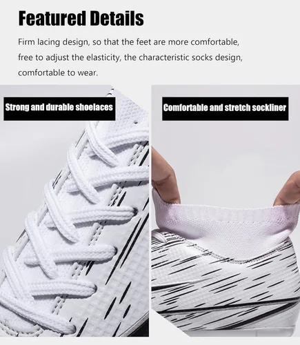 Miniatura 2 de UYO Men's Soccer Cleats Football Shoes with High-Tops Lace-Up Non-Slip Spikes Ankle Support Outdoor Athletic Firm Ground Turf Sneaker