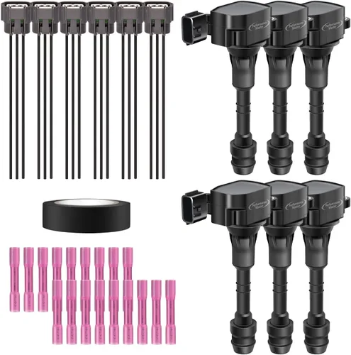 Miniatura 37 de Juego de 4 bobinas de encendido y conector hembra arnés de enchufe compatible con Infiniti Frontier Altima Versa Sentra NV200 Rogue FX50 QX60 QX70
