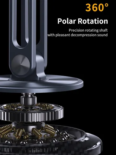 Miniatura 5 de Aluminum Foldable Phone Stand for Desk with Carbon Steel Base, Fully Adjustable Foldable Desktop Phone Holder Cradle Dock Compatible with iPhone